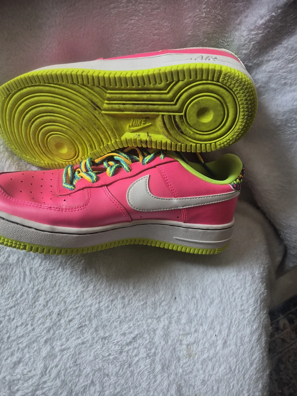 Kids  Nike Neon Pink Athletic Sneakers - Bright Pink